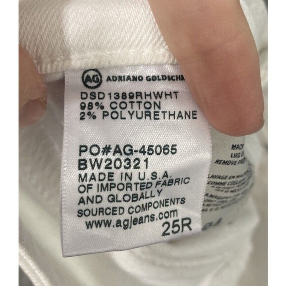 AG Adriano‎ Goldschmied The Legging Ankle White Jean Raw Hem Size 25 NEW - Picture 6 of 7